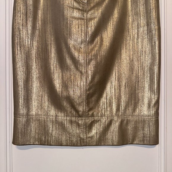 Christian Dior Metallic Gold Goat Suede Skirt - Picture 5 of 12